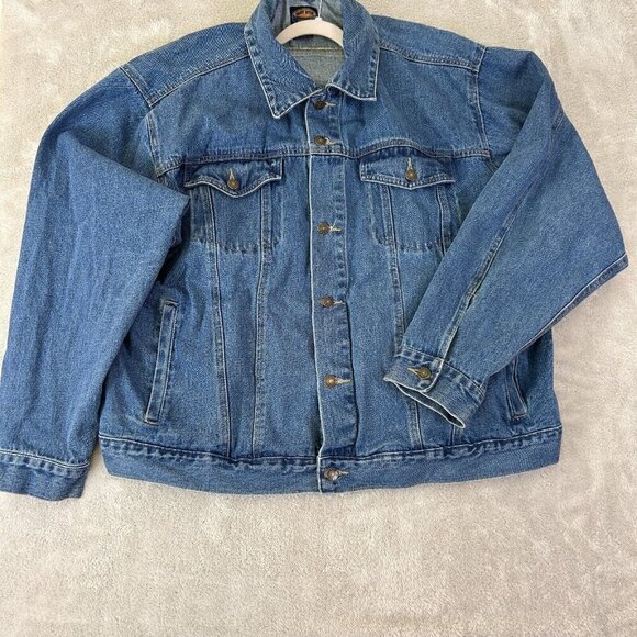 Sandy River Other - Sandy River Denim Jacket 100% Cotton Mens Large-Tall Chore Coat Biker Very Large